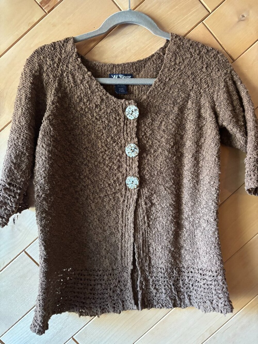W River Textured light brown cardigan Size M
